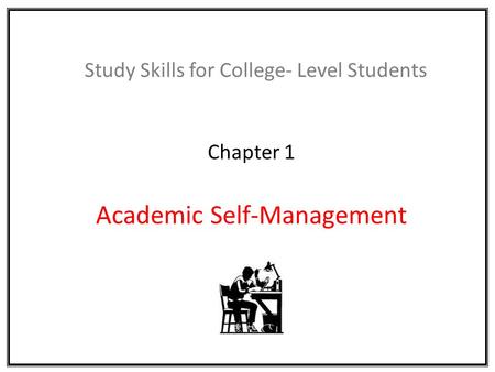 Chapter 1 Academic Self-Management