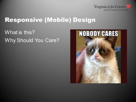 Responsive (Mobile) Design What is this? Why Should You Care?