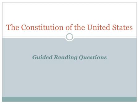 The Constitution of the United States