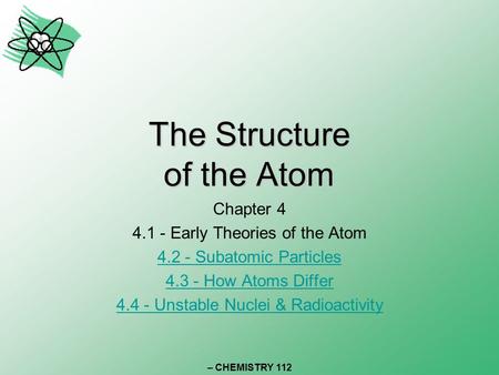 The Structure of the Atom