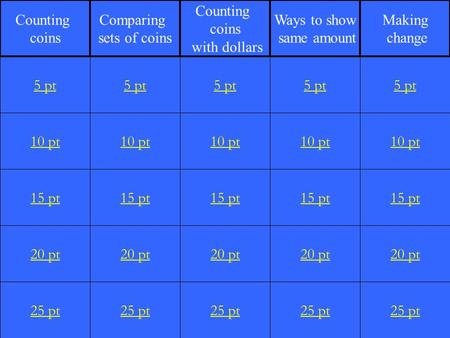 10 pt 15 pt 20 pt 25 pt 5 pt 10 pt 15 pt 20 pt 25 pt 5 pt 10 pt 15 pt 20 pt 25 pt 5 pt 10 pt 15 pt 20 pt 25 pt 5 pt 10 pt 15 pt 20 pt 25 pt 5 pt Counting.