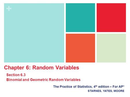 Chapter 6: Random Variables