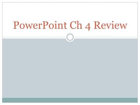 PowerPoint Ch 4 Review. When you point to a hyperlink, the mouse pointer changes to a(n) __________? Hand.