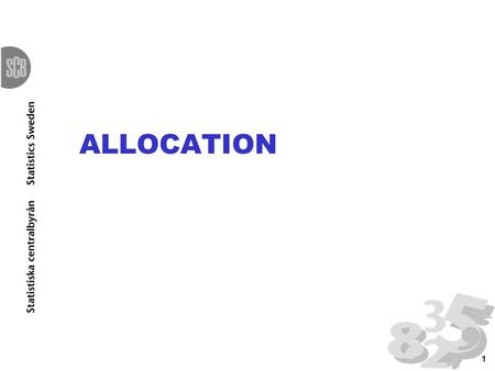 1 ALLOCATION. 2 DETERMINING SAMPLE SIZE Problem: Want to estimate. How choose n to obtain a margin of error not larger than e? Solution: Solve the inequality.