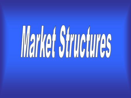 A market structure is the nature and degree of competition among the firms operating in the same industry. There are four different market structures….