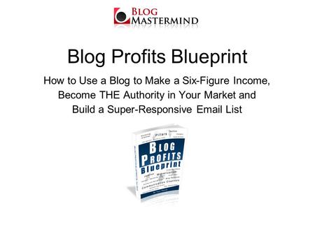 Blog Profits Blueprint How to Use a Blog to Make a Six-Figure Income, Become THE Authority in Your Market and Build a Super-Responsive Email List.