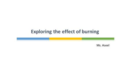 Exploring the effect of burning