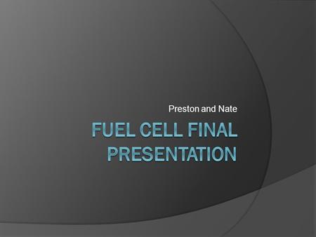 Preston and Nate. Driving Question What are the dangers and disadvantages of hydrogen fuel cells? What about other types of fuel cells? How does this.