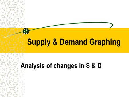 Supply & Demand Graphing Analysis of changes in S & D.