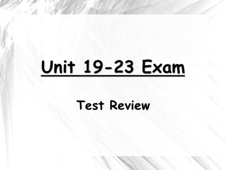 Unit 19-23 Exam Test Review. How did WWII contribute to the development of the Cold War? The Soviet Union and the U.S. emerged as superpowers with conflicting.