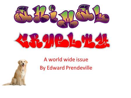 A world wide issue By Edward Prendeville. What is it? Animal cruelty is the definition of harm or violence inflicted on another animal other than a human.