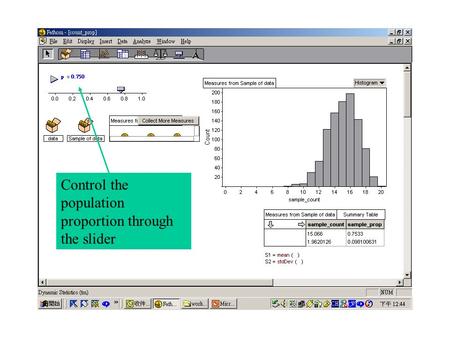 Control the population proportion through the slider.