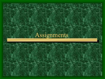 Assignments. Assignment 1 Write a program to calculate the current equation Where p is the period of pendulum in seconds, g=980 cm/sec 2 (acceleration),