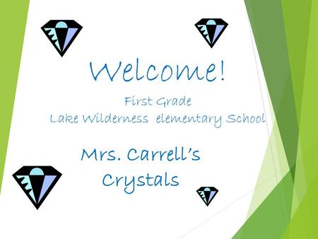 Welcome! First Grade Lake Wilderness elementary School Mrs. Carrell’s Crystals.