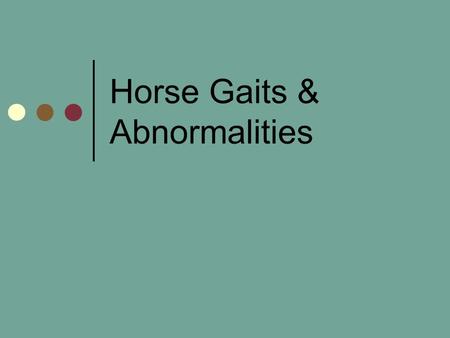 Horse Gaits & Abnormalities. Walk A Four-beat gait Each of the four feet strike the ground separately from the other (1st beat) right hind leg (2nd beat)