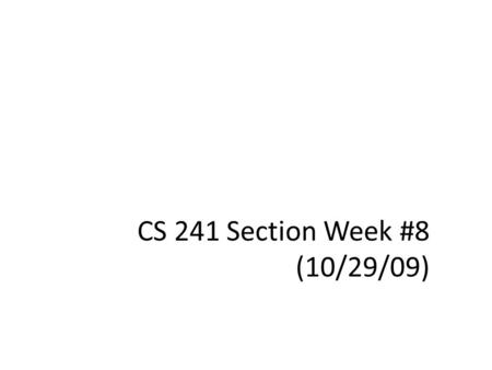 CS 241 Section Week #8 (10/29/09). Outline MP5 Overview Files & I/O UNIX File Systems inodes Directories Links.