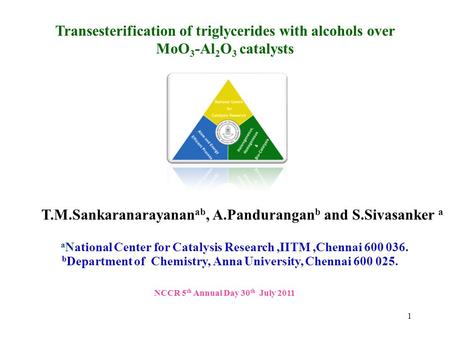 T.M.Sankaranarayananab, A.Panduranganb and S.Sivasanker a