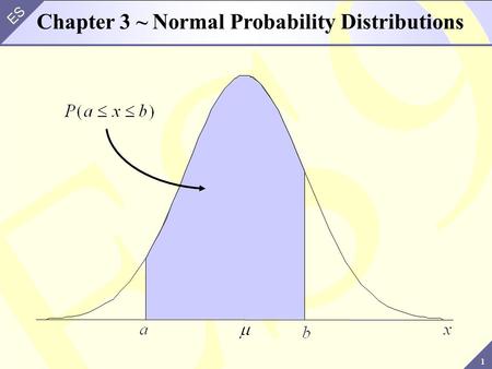 1 ES Chapter 3 ~ Normal Probability Distributions.