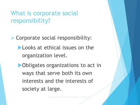 What is corporate social responsibility?