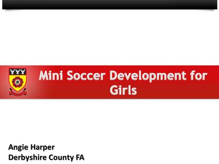 Angie Harper Derbyshire County FA. Mini Soccer Development Success Stories Challenges and Overcoming them Additional Support Ideas for clubs Funding.