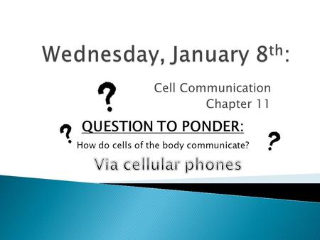 Cell Communication Chapter 11