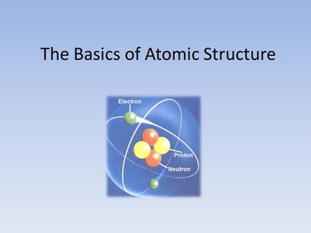 The Basics of Atomic Structure