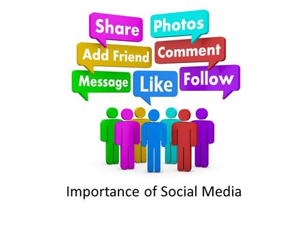 Importance of Social Media. Why Social Media Social Media now permeates every aspect of society and our lives. – Connect w/Family and Friends – Learn.