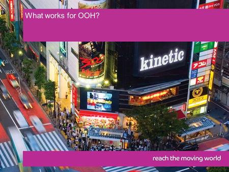 What works for OOH?. Technology Media The Economy Consumers are battered with too much issues.