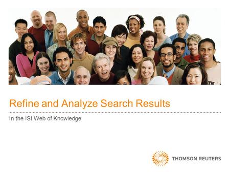 Refine and Analyze Search Results In the ISI Web of Knowledge.