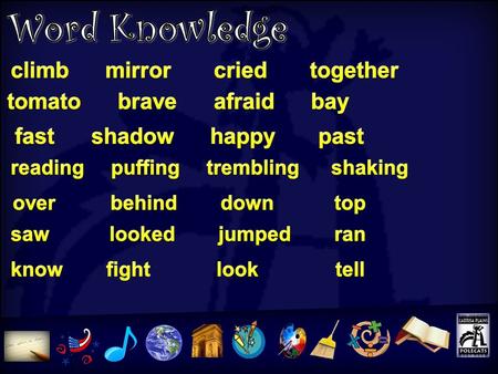 Word Knowledge Tic-Tac-Toe Use the word “trembling” in a sentence. Give an example of a word with each of the spellings for the /ā/ sound. The other.