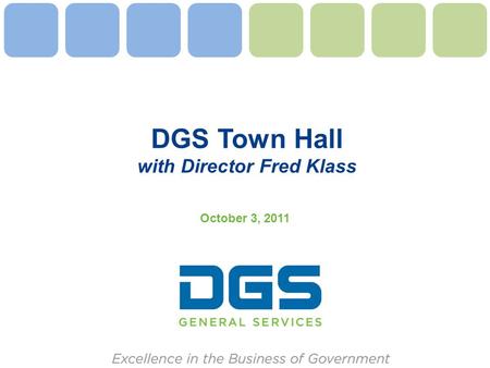 DGS Town Hall with Director Fred Klass October 3, 2011.