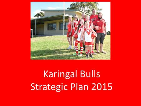 Karingal Bulls Strategic Plan 2015. VISION Karingal Bulls is the Leading Community Club of Choice.