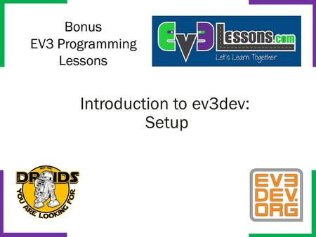 Introduction to ev3dev: Setup