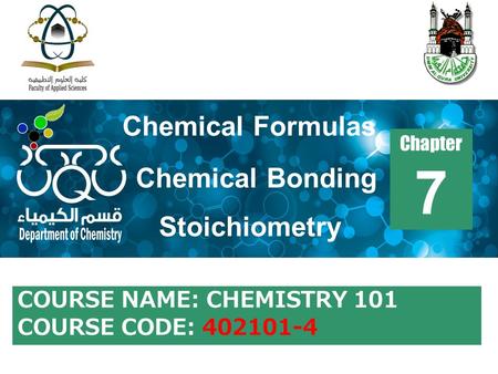 7 Chemical Formulas Chemical Bonding Stoichiometry