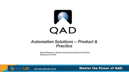 Automation Solutions – Product & Practice