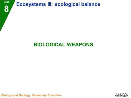 Ecosystems III: ecological balance