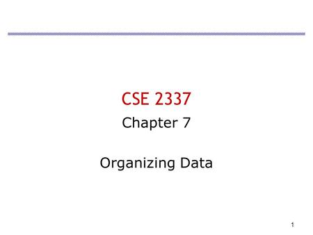 1 CSE 2337 Chapter 7 Organizing Data. 2 Overview Import unstructured data Concatenation Parse Create Excel Lists.