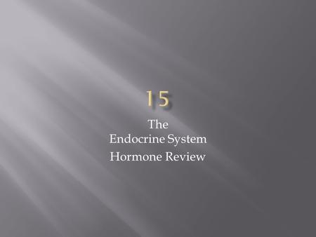 The Endocrine System Hormone Review.  Growth Hormone  TSH  ACTH  FSH  LH  PRL.