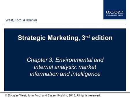 Strategic Marketing, 3rd edition