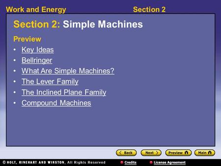 Section 2: Simple Machines