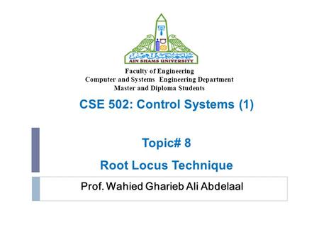 Prof. Wahied Gharieb Ali Abdelaal