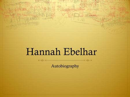 Hannah Ebelhar Autobiography.  During my time in design class, I’ve learned so many different things about design that I don’t really look at products.