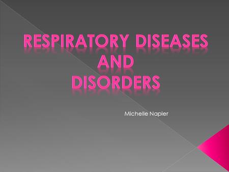 Michelle Napier. 1. Smoking and Respiratory Risks - Lung cancer- 23 times higher risk for males and 11 times higher risk for females - Chronic Bronchitis.