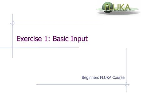 Exercise 1: Basic Input Beginners FLUKA Course.