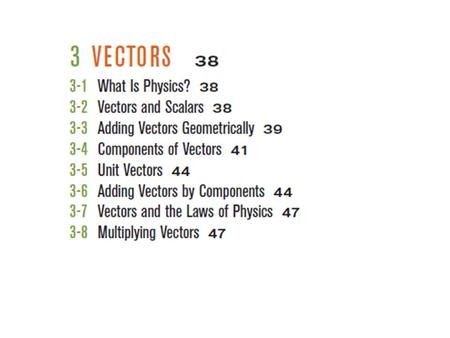 Learning Objectives Know the difference between scalar and vector quantities Know the graphical addition (subtraction) of vectors Know how to find the.