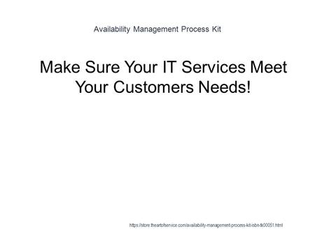 Availability Management Process Kit