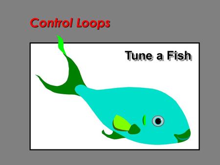 Control Loops Tune a Fish. Control Loops Tuning of a control loop involves selecting loop parameters to ensure stable control under all operating conditions.