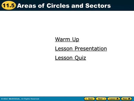 Areas of Circles and Sectors