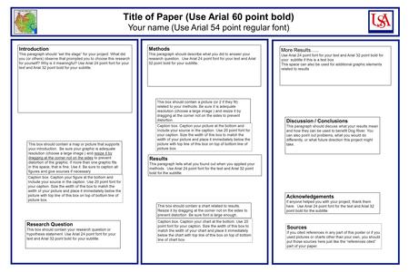 Title of Paper (Use Arial 60 point bold) Your name (Use Arial 54 point regular font) This box should contain a map or picture that supports your introduction.