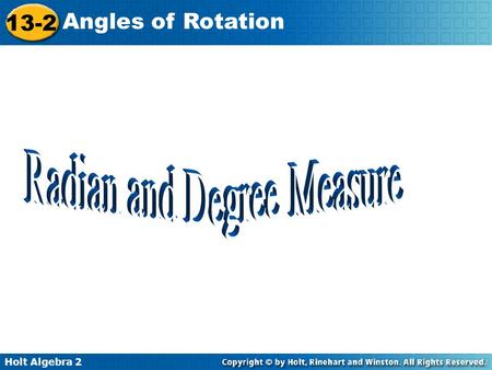 Radian and Degree Measure